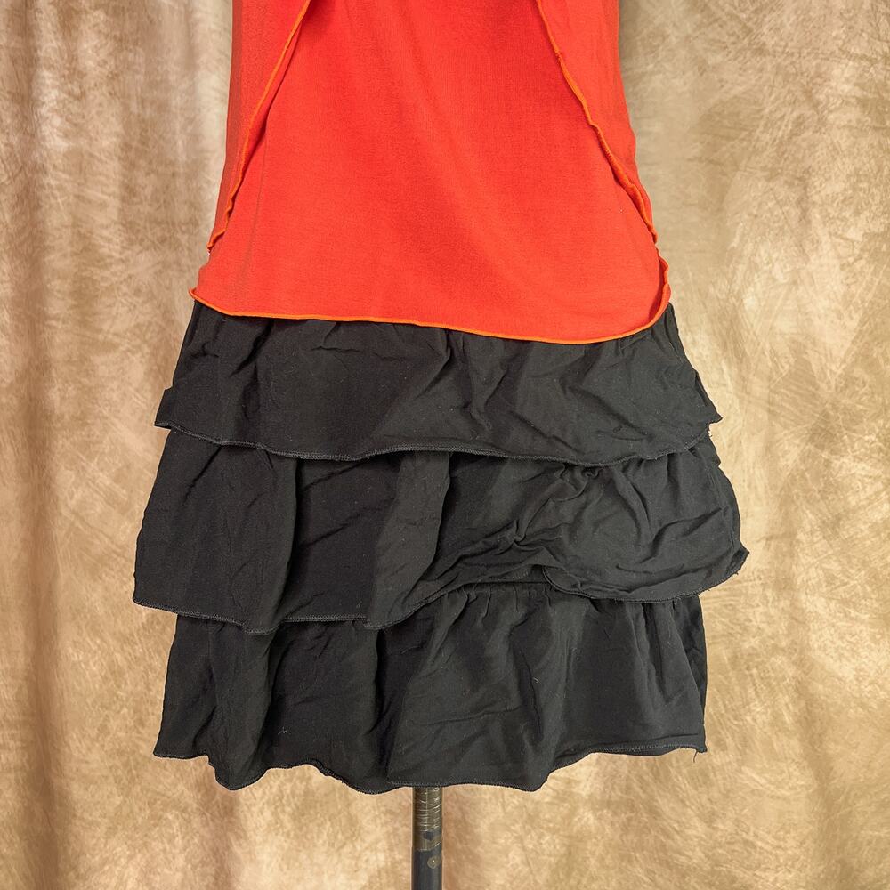 Y2K Black Ruffled Mini Skirt Tiered Stretchy Amy Byer Indie Preppy Goth Summer